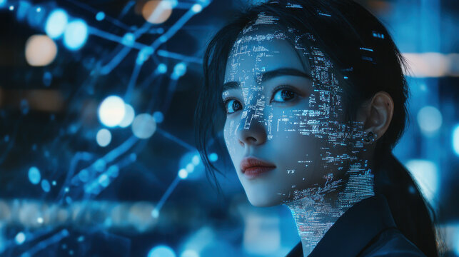 Female entrepreneur using smart technology for business