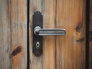 Obraz premium old door handle on wooden door 