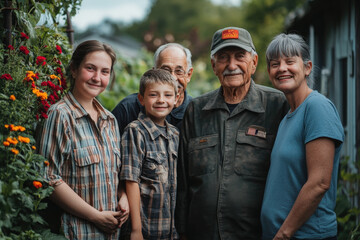 Fototapeta premium Happy family is spending time together for veteran's day in the usa