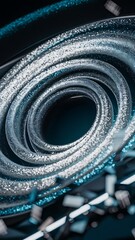 Obraz premium Abstract glitter silver and blue lights background. de-focused