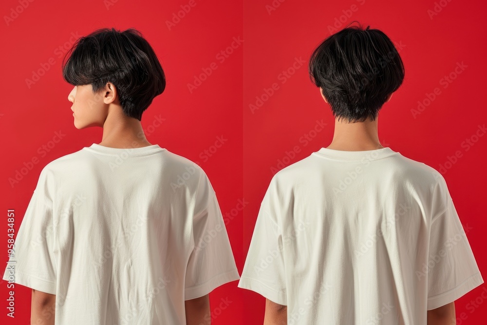 Canvas Prints blank cream oversize t-shirt mockup apparel teen clothing.