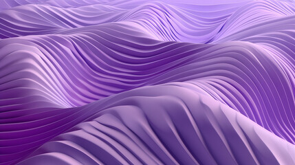 3D render of a purple background with wavy lines and a gradient effect. Abstract wallpaper design. 