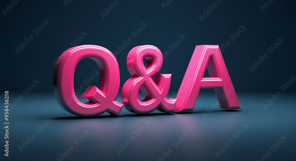 Poster Q&A text graphic with vibrant design and 3D effect showcasing questions and answers