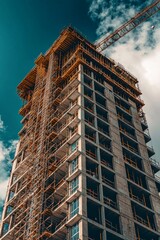 Fototapeta premium A skyscraper under construction 
