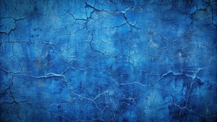 Obraz premium Distressed cobalt blue background with cracks and scratches, texture, deep, blue, cobalt, distressed, cracked, damaged, abstract