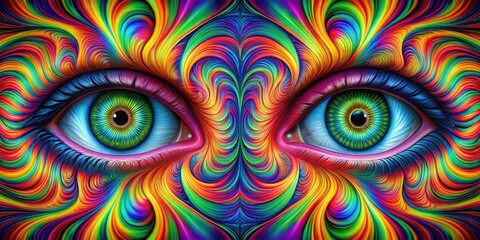 Hypnotic eyes with swirling psychedelic colors for a trippy experience, hypnotic, eyes, psychedelic