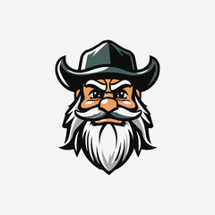 lumberjack mascot logo design vector with modern illustration concept style for badge, emblem and t shirt printing. Beard Men Beanie Hat Logo Vector, man logo mascot esport style illustration