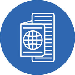 Travel Documents line circle icon
