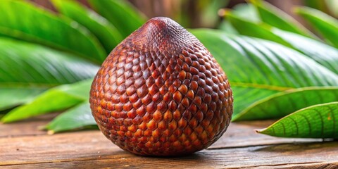 Close-up of Salak Snake Fruit, a tropical fruit with rough brown skin and sweet, tangy flesh, Salak, Snake fruit, Tropical