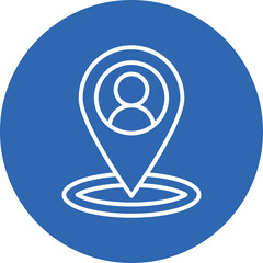 Location line circle icon