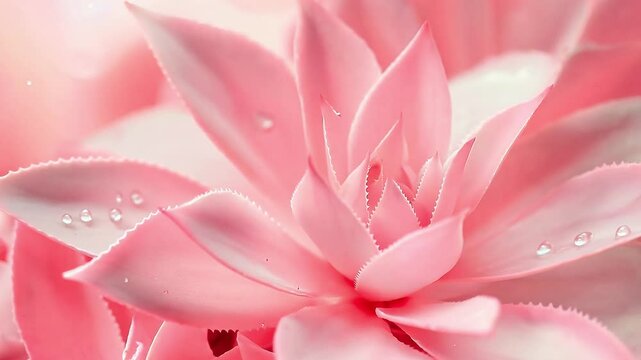 Top view of pink cactus, Close up agave cactus, Abstract shapes and lines of succulent leaves	