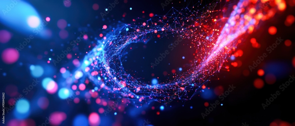 Aufkleber dynamic 3d polygons twisting into a swirling vortex, resembling a gateway to digital dimensions, vib