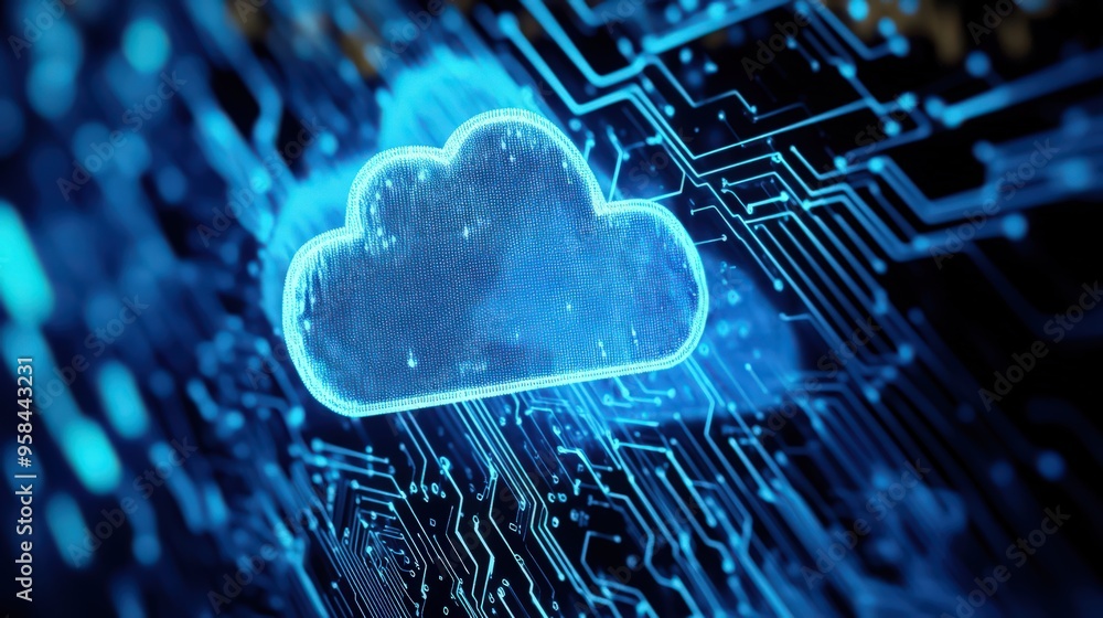 Poster cloud computing enhances digital technology by enabling advanced data processing and engineering sol