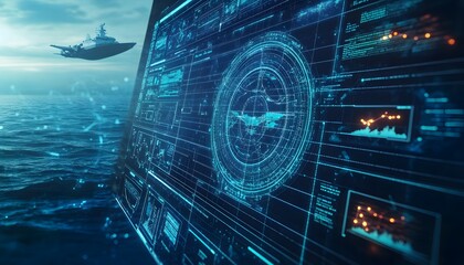 Digital Interface Displaying Naval Vessel Tracking Data