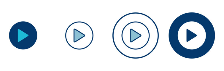 play Icon vector isolated on white background. Play button vector icon. Video icon vector