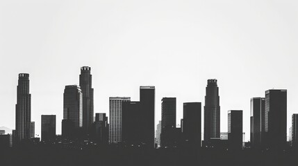 Naklejka premium Present the Los Angeles skyline with a focus on the architectural diversity of its buildings
