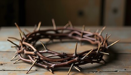Jesus Christ's crown of thorns on top of the Bible