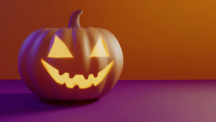 A glowing jack-o'-lantern against a dark background, symbolizing the spirit of Halloween night