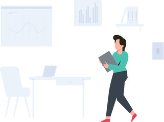 Fototapeta premium The boy is fetching files.