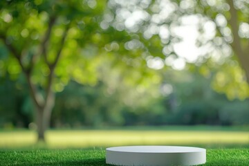 Product podium backdrop park outdoors nature.