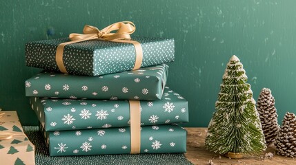 Christmas gift box modern gift wrapping
