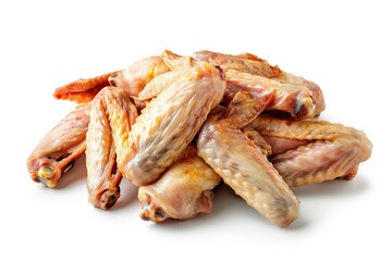 Raw chicken wings isolated on white background