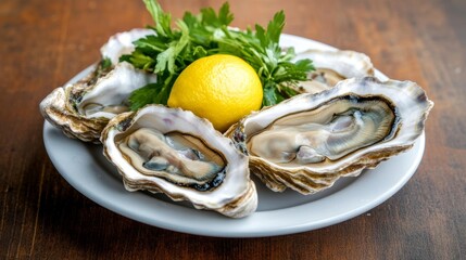 Juicy fresh oysters on the half shell, served with a squeeze of lemon, cold and refreshing