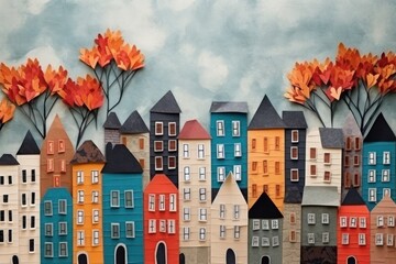 City architecture building painting.