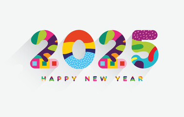 colorful 2025 new year event background logo design 