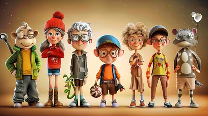 Stunning Creative Cartoon Character Images: A Colorful and Imaginative Vision. Showcasing Creativity and Charm.