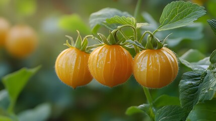 Obraz premium A True-to-Life High-Resolution Cape Gooseberry Image with Intricate Detail and Vibrancy