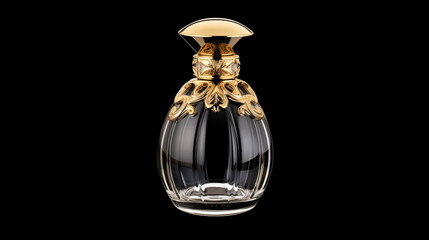 Luxury Crystal Perfume Bottle With Golden Accents