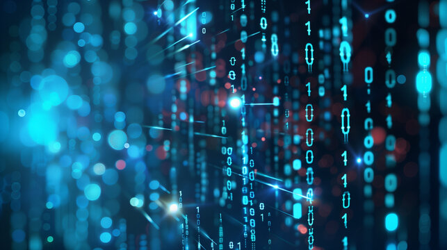 Binary code with abstract digital elements
