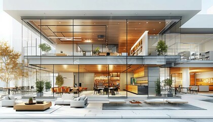 Creative and Collaborative Office Design: An Open-Plan Workspace that Encourages Team Interaction, Innovation, and Effective Use of Space for Enhanced Productivity