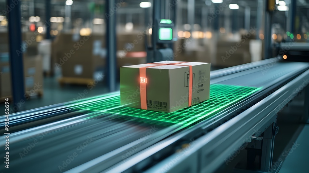 Poster automated conveyor system transporting and handling various cargo packages,boxes.