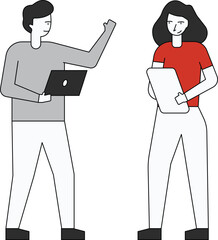 Employees are talking.