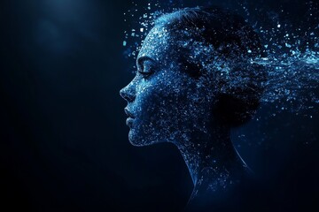 Stock-Generated Cyborg Man Head