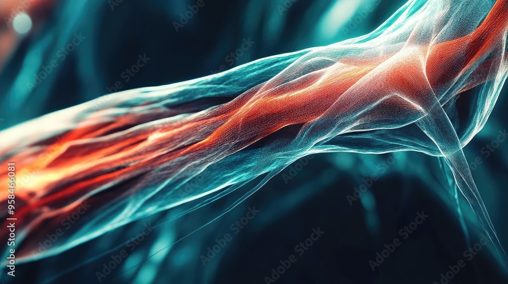 Poster abstract colorful wave of light swirling through space, creating a sense of motion and energy in a d