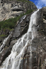 Obraz premium Hengjanefossen, waterfall in the Lysefjord, Norway.