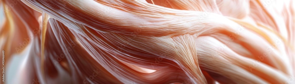 Poster abstract close-up of soft and flowing strands with warm tones, creating a soothing visual texture fo