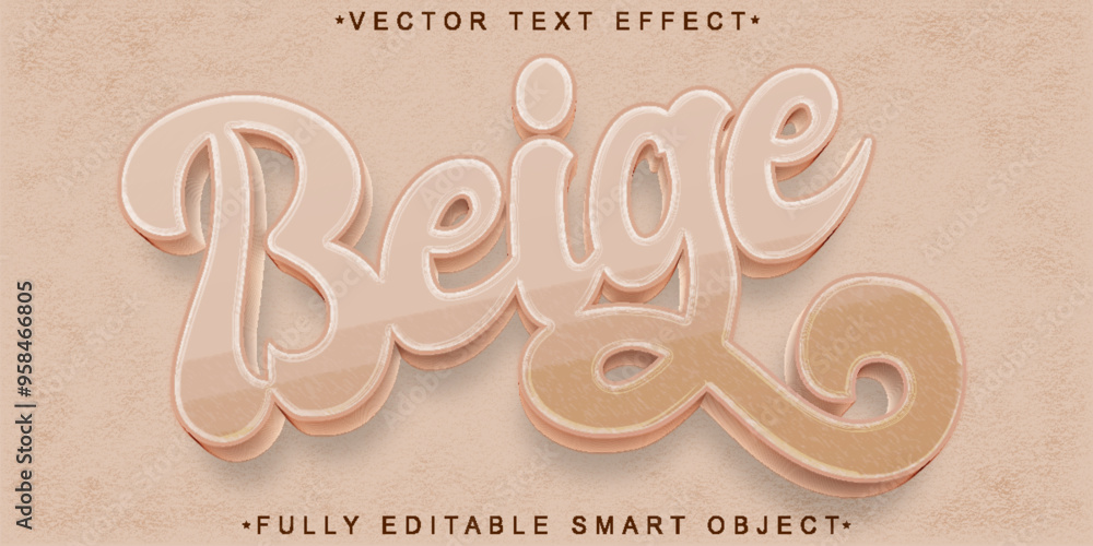 Poster beige vector fully editable smart object text effect