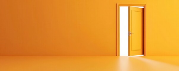 Golden door opening to reveal a bright path forward