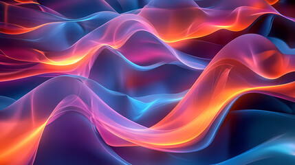 Fototapeta premium Featuring dynamic 3d waves, realistic moving lines, and a futuristic glowing effect, this abstract business background is depicted in a photorealistic 3d render. Photorealistic. Illustration