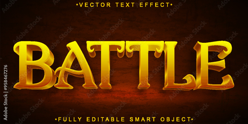 Aufkleber brown gold battle vector fully editable smart object text effect