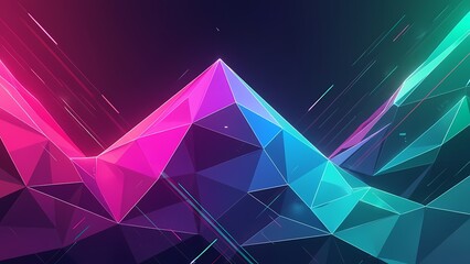 High-Energy Neon Geometric Background with Glowing Interwoven Polygons