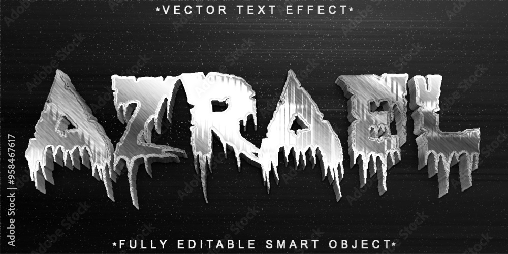 Poster azreal hell angel vector fully editable smart object text effect