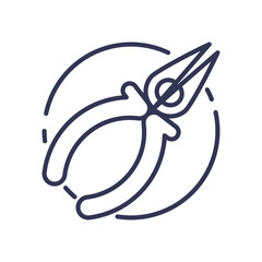 Line art of pliers symbolizing control and precision in handling tasks.