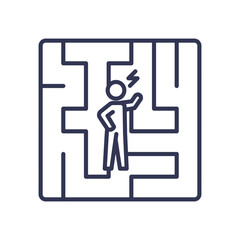 A person stands in a maze, symbolizing frustration and confusion in finding a way out.