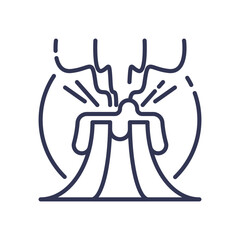 Line art of an erupting volcano symbolizing intense rage and explosive emotions.