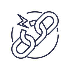 A broken chain link symbolizing the breach of trust and exploitation in relationships or systems.